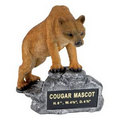 Cougar School Mascot Sculpture w/Engraving Plate